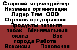 Старший мерчандайзер › Название организации ­ Лидер Тим, ООО › Отрасль предприятия ­ Продукты питания, табак › Минимальный оклад ­ 24 000 - Все города Работа » Вакансии   . Псковская обл.,Великие Луки г.